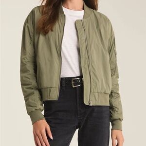 Z Supply Suri Bomber Jacket Olive Green XS